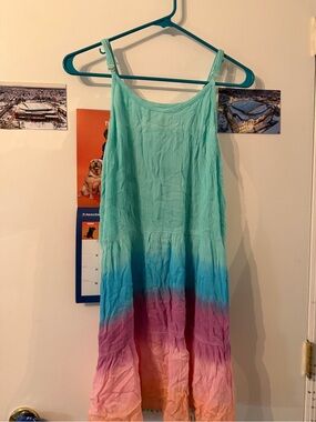 Justice Sleeveless Ombre Coverup with Pom Pom decals